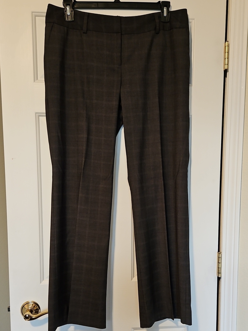 Gray Plaid Flat Front Stretch Dress Pants Womens sz 14